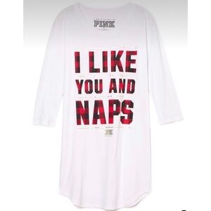 VS Pink I Like You and Naps Sleep Tee